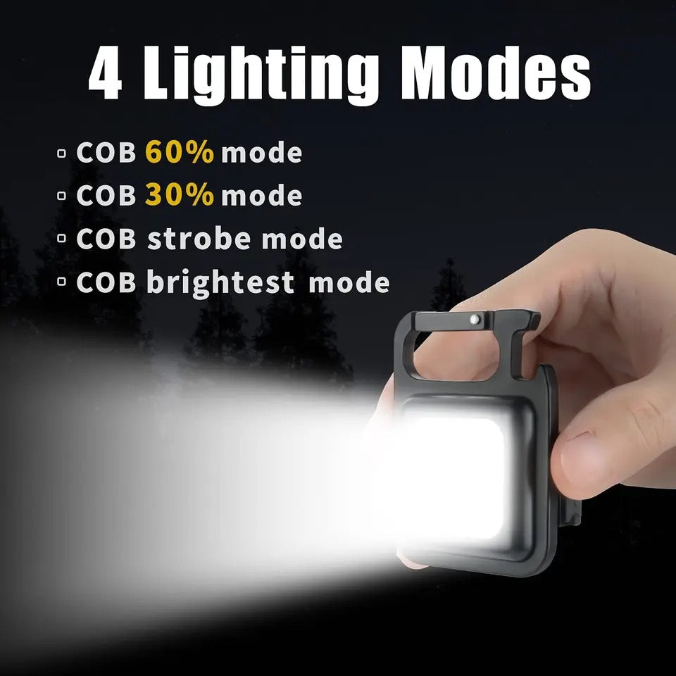 Multifunctional Mini USB Pocket Flashlight Rechargeable Flashlight COB Work Light LED Keychains For Outdoor Camping Fishing