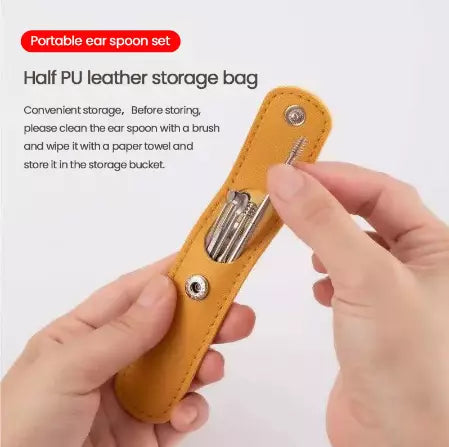 6pcs/set Ear Cleaner Wax Removal Stainless Steel Ear Wax Pickers Ear Cleaning Tools Spoon Earwax Remover Beauty Health Earpick